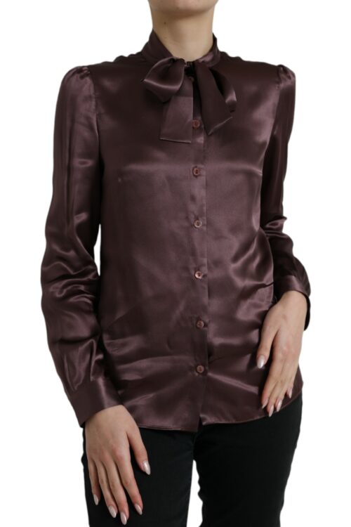 Dolce & Gabbana Elegant Silk Ascot Collar Blouse