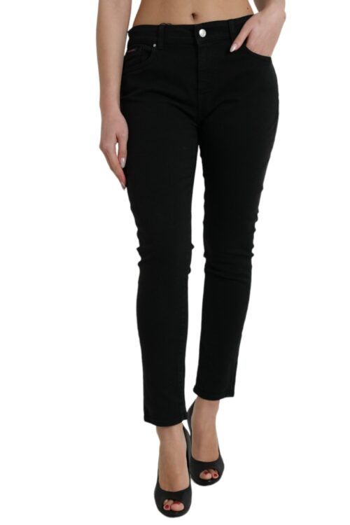 Dolce & Gabbana Elegant Mid Waist Stretch Jeans in Black