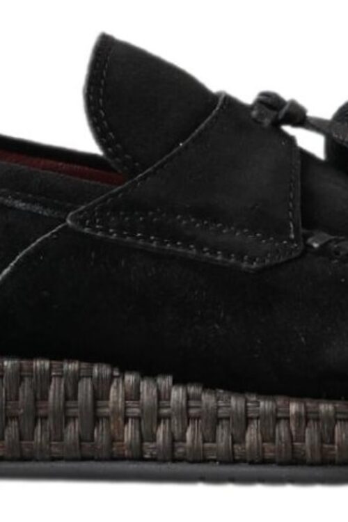 Dolce & Gabbana Chic Black Suede Espadrille Sneakers