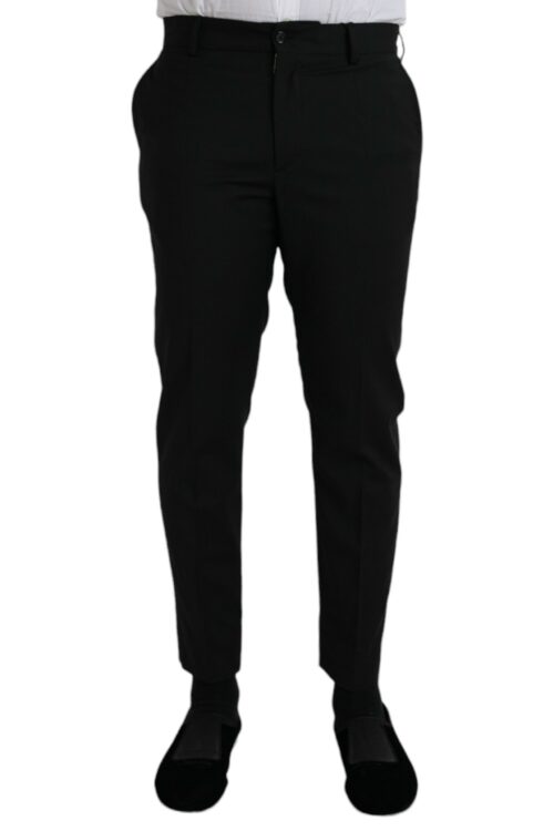Dolce & Gabbana Black Wool SlimFit Dress Formal Pants