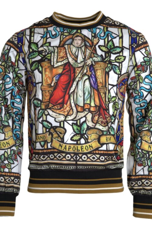 Dolce & Gabbana Napoleon Print Crew Neck Pullover Sweater