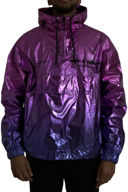 Dolce & Gabbana Pink Purple Ombre Hooded Pullover Sweatshirt Jacket
