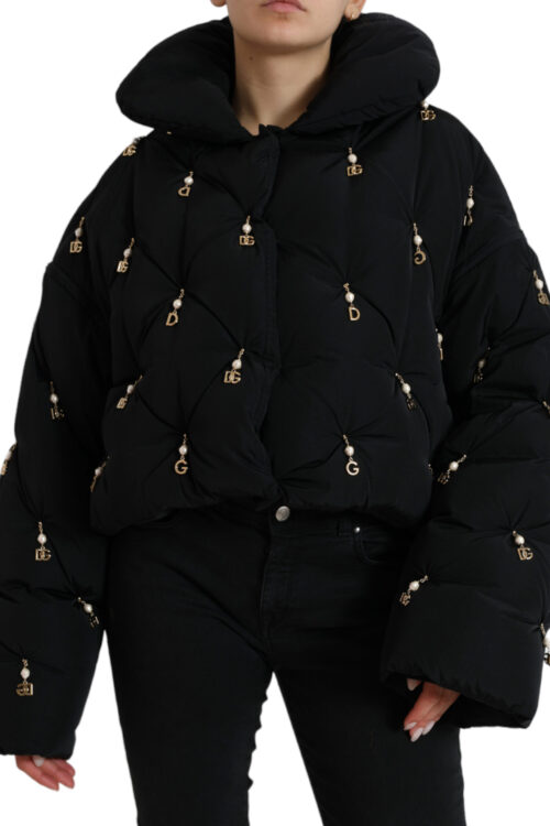 Dolce & Gabbana Elegant Quilted Jacket with Pearl Embellishment