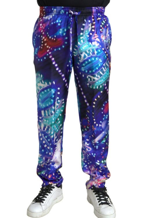Dolce & Gabbana Multicolor Silk Jogger Pants