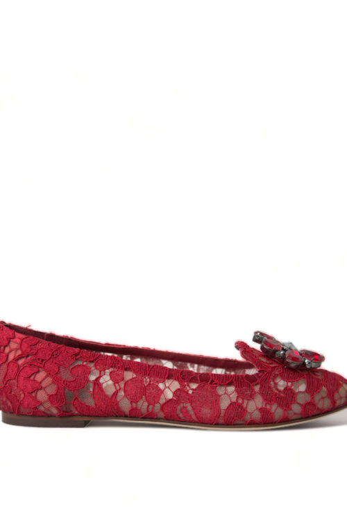 Dolce & Gabbana Elegant Floral Lace Vally Flats