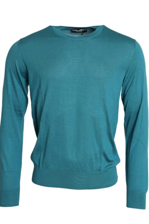 Dolce & Gabbana Elegant Silk Crew Neck Pullover Sweater