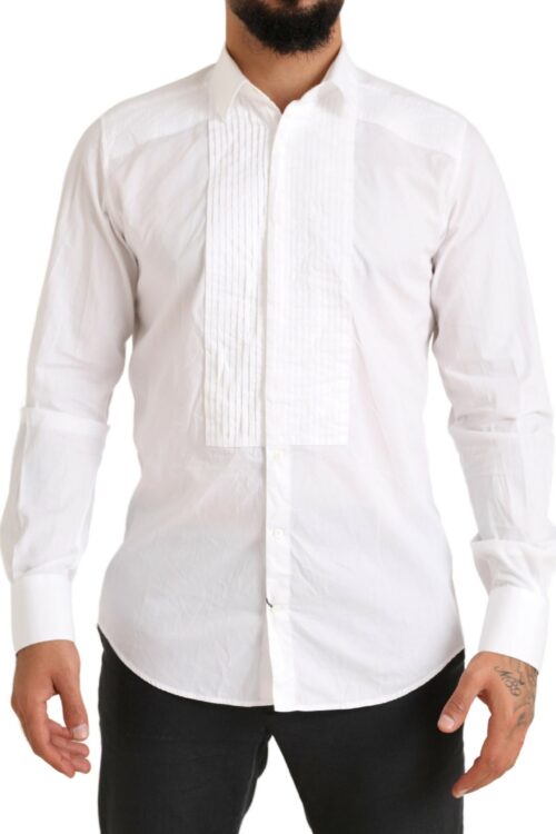 Dolce & Gabbana Elegant White Slim Fit Cotton Dress Shirt