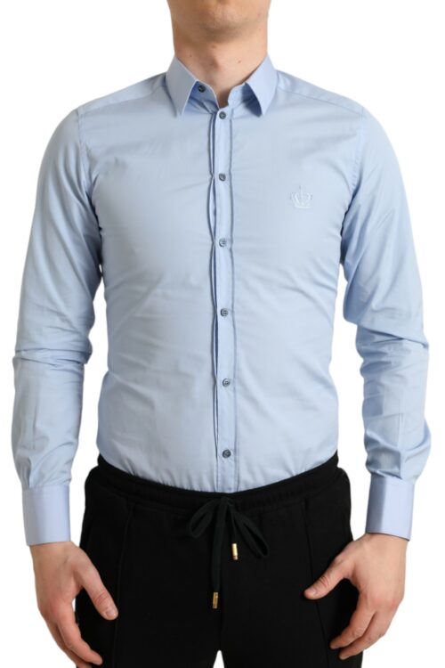 Dolce & Gabbana Elegant Slim Fit Sky Blue Dress Shirt