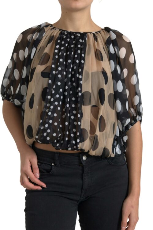 Dolce & Gabbana Elegant Polka Dot Silk Blouse
