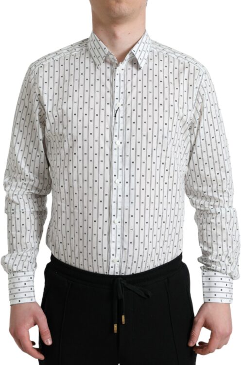 Dolce & Gabbana Elegant White Cotton Slim Fit Dress Shirt