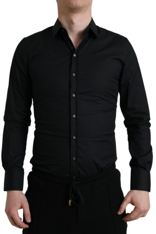 Dolce & Gabbana Elegant Black Slim Fit Italian Dress Shirt