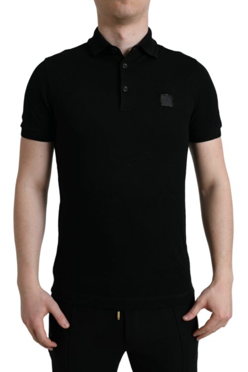 Dolce & Gabbana Elegant Black Cotton Polo Shirt