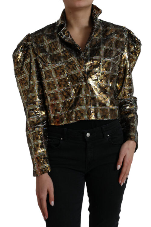 Dolce & Gabbana Multicolor Sequined Cropped Jacket