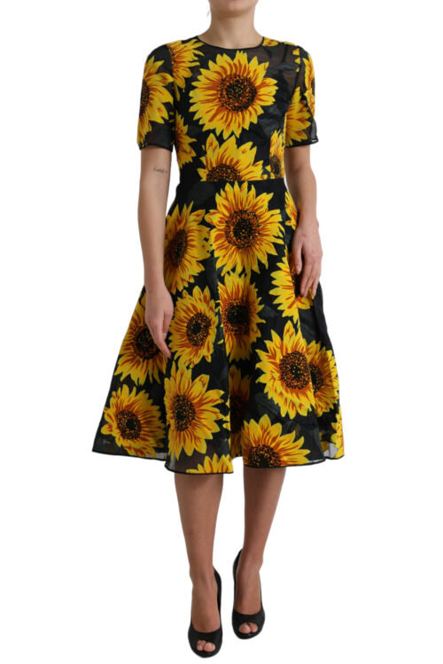 Dolce & Gabbana Summery Sunflower A-Line Midi Dress
