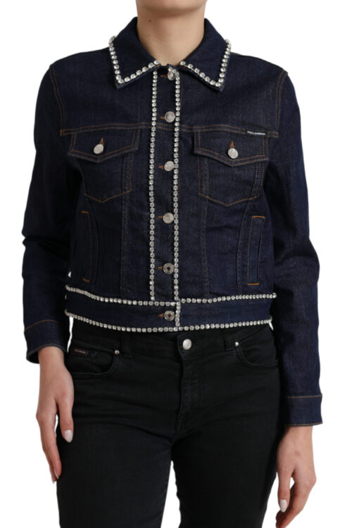 Dolce & Gabbana Elegant Denim Jewel Button Jacket
