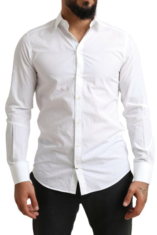 Dolce & Gabbana Elegant White Cotton Martini Dress Shirt