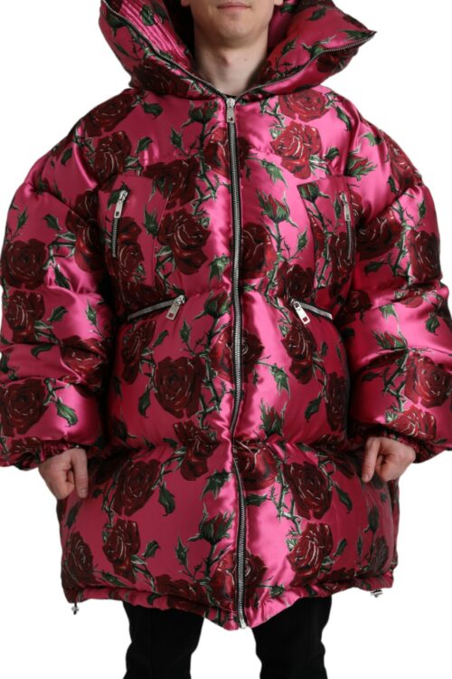 Dolce & Gabbana Elegant Rose Print Quilted Jacket