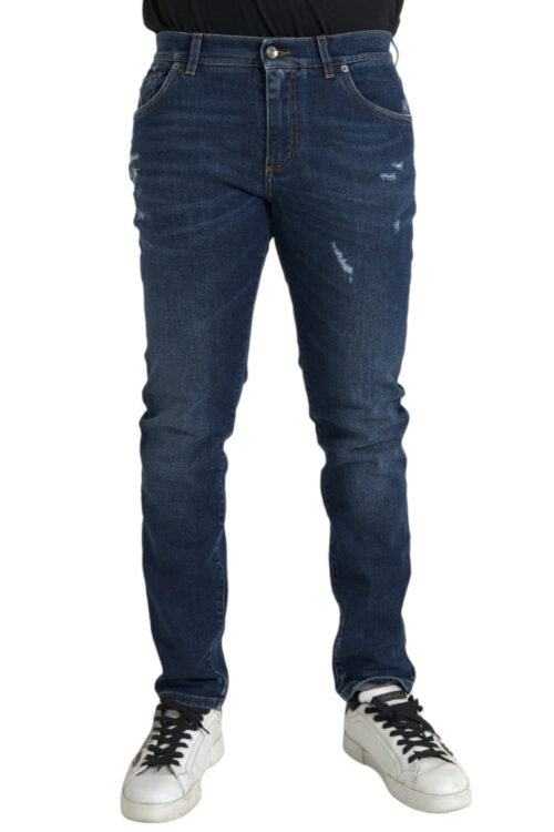 Dolce & Gabbana Blue Slim Fit Cotton Skinny Men Denim Jeans