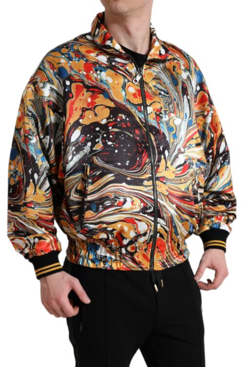 Dolce & Gabbana Colorful Abstract Bomber Jacket