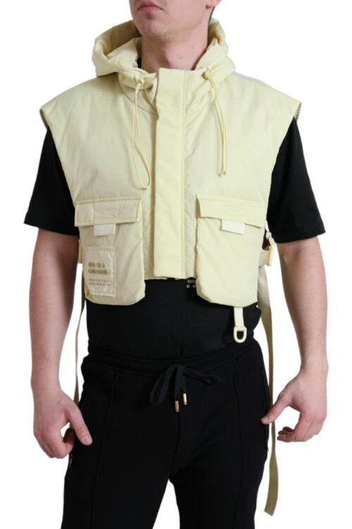 Dolce & Gabbana Sunshine Yellow Hooded Vest Jacket