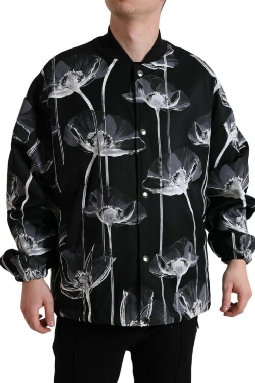 Dolce & Gabbana Elegant Floral-Print Bomber Jacket