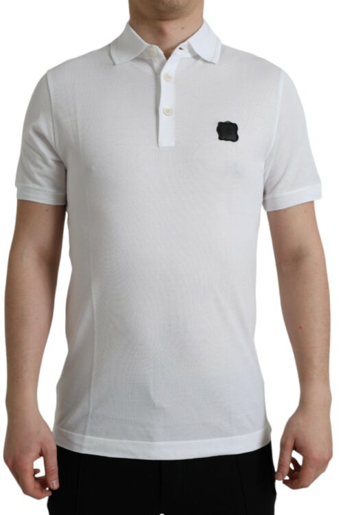 Dolce & Gabbana Elegant White Cotton Polo T-Shirt