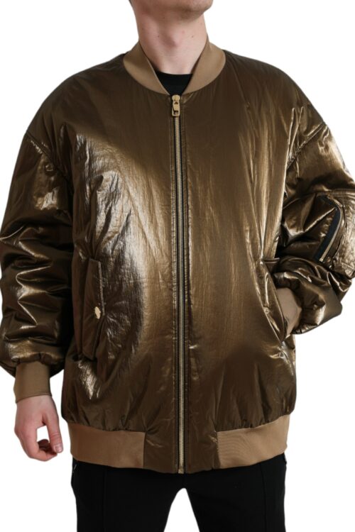 Dolce & Gabbana Elegant Bronze Bomber Jacket