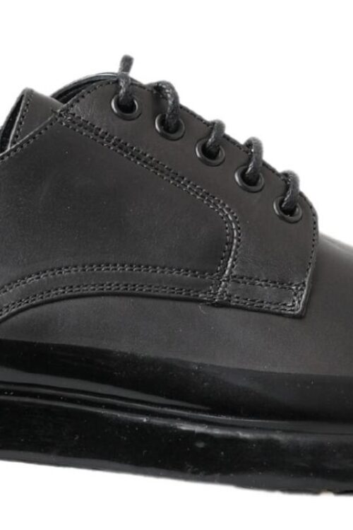 Dolce & Gabbana Elegant Derby Lace-Up Leather Shoes in Black