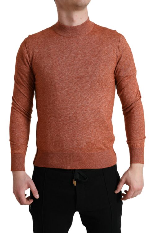 Dolce & Gabbana Silk-Cashmere Orange Crew Neck Sweater