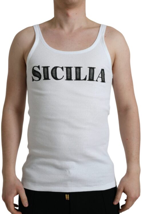 Dolce & Gabbana Elegant White Cotton Tank T-Shirt