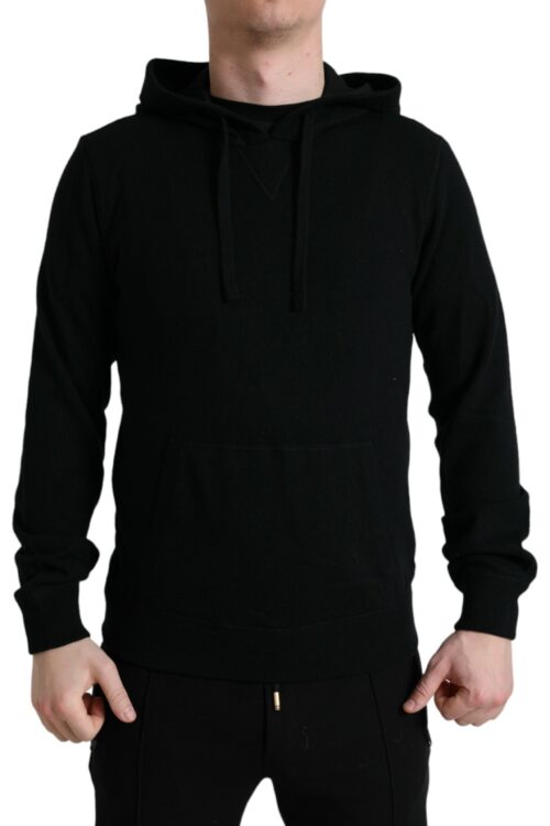 Dolce & Gabbana Elegant Black Cashmere Hooded Sweater