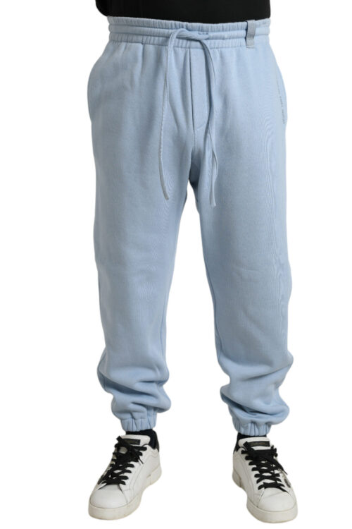 Dolce & Gabbana Elegant Light Blue Cotton Blend Joggers