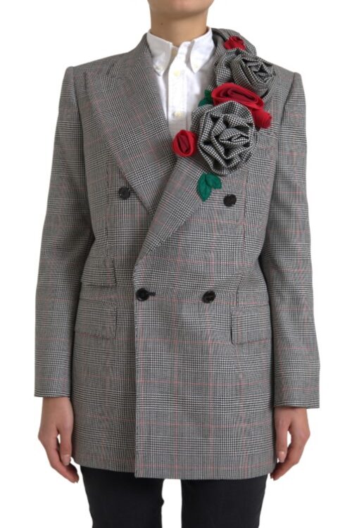 Dolce & Gabbana Chic Double Breasted Gray Wool Blazer