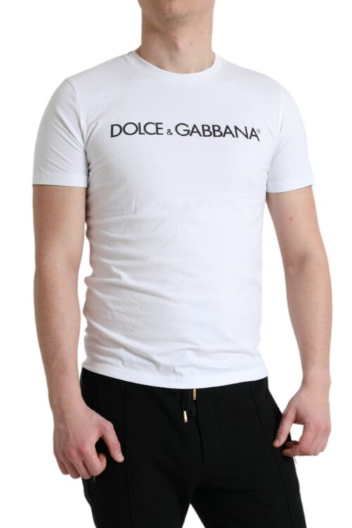 Dolce & Gabbana Elegant White Cotton Round Neck Tee