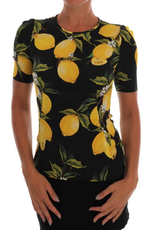 Dolce & Gabbana Sicilian Lemon Print Silk Blouse