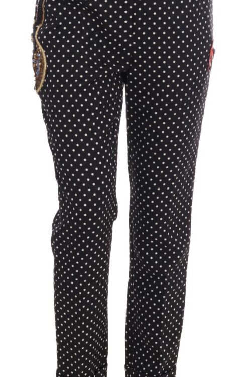Dolce & Gabbana Elegant Polka Dot Embellished Trousers
