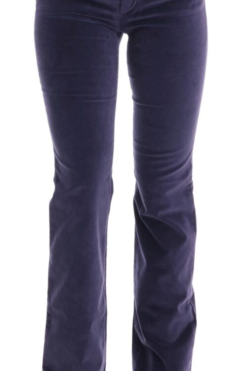 Ermanno Scervino Chic Purple Corduroy Bootcut Flare Pants
