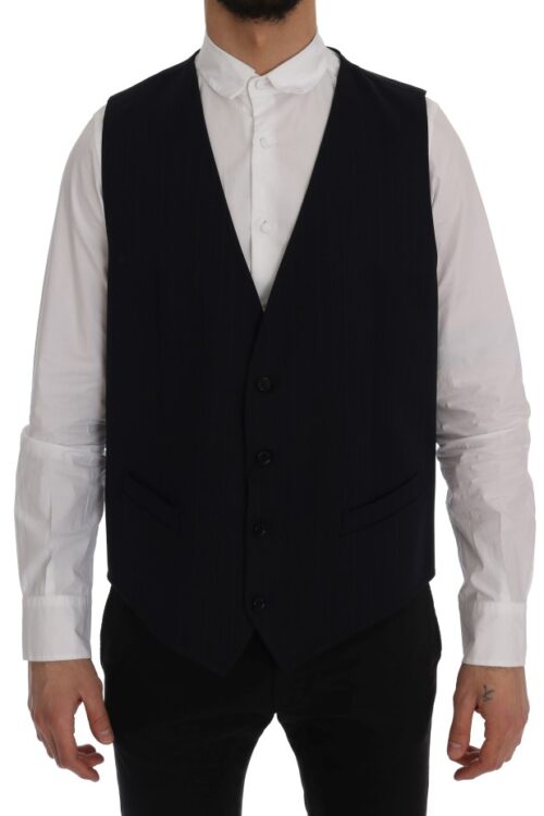 Dolce & Gabbana Elegant Striped Wool Blend Waistcoat Vest