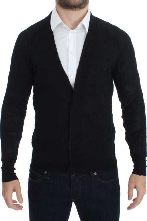 Costume National Elegant Black Merino Wool Cardigan