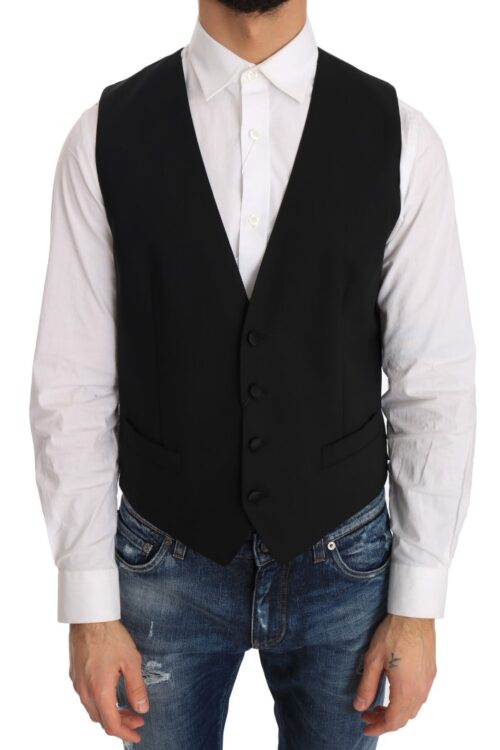 Dolce & Gabbana Elegant Slim Fit Formal Vest in Black