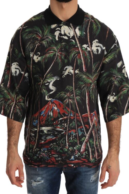 Dolce & Gabbana Sicilian Volcano Motive Polo Tee