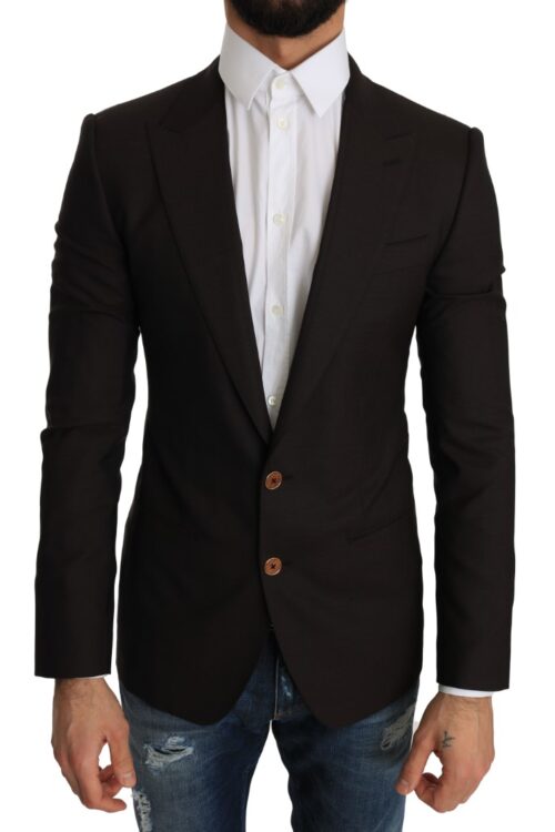 Dolce & Gabbana Sleek Slim Brown Virgin Wool Blazer Jacket