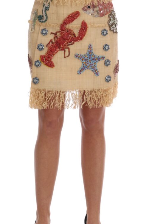 Dolce & Gabbana High-Waist Crystal-Embellished Skirt