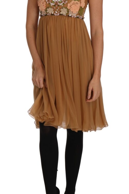 Dolce & Gabbana Exquisite Gold Silk A-line Dress