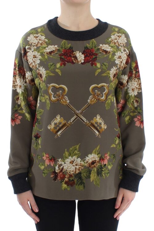 Dolce & Gabbana Enchanted Sicily Silk Crewneck Blouse