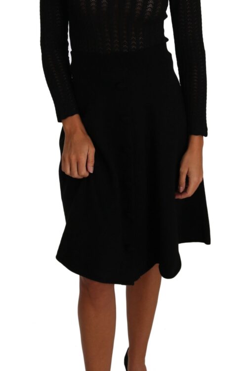 Dolce & Gabbana Elegant Black Knitted Sheath Dress