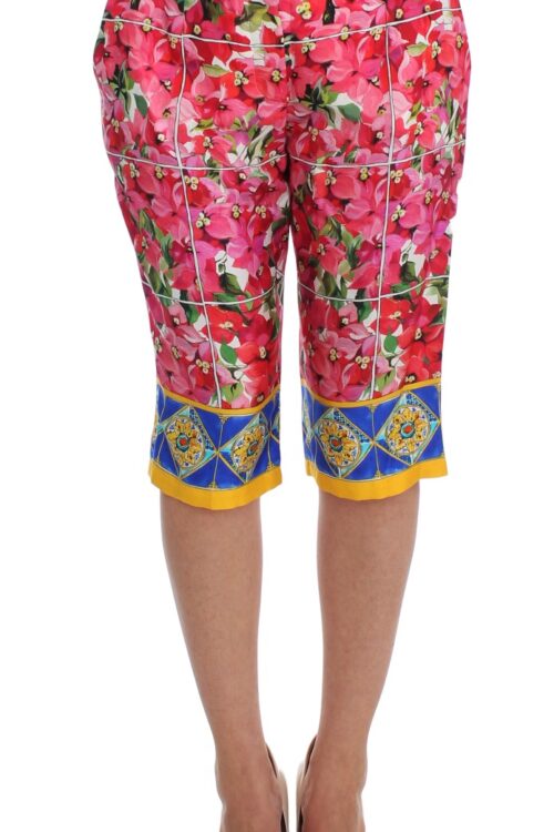 Dolce & Gabbana Multicolor Floral Silk Capri Pants