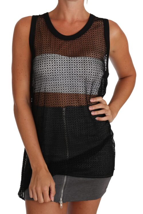 Dolce & Gabbana Elegant Sleeveless Black Mesh Top