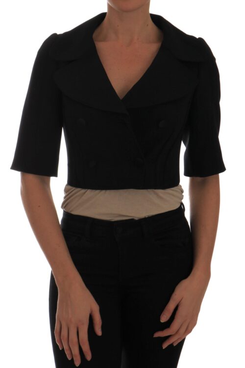 Dolce & Gabbana Chic Black Cropped Double Breasted Blazer