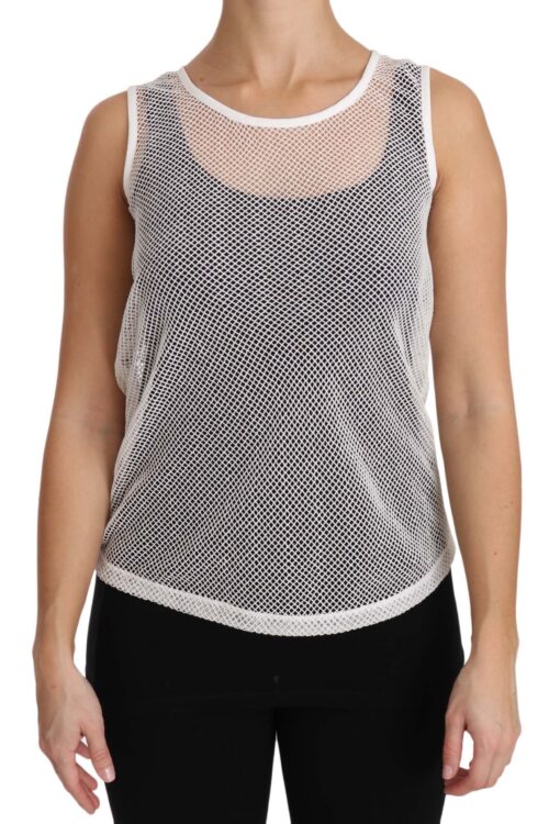Dolce & Gabbana Elegant White Sheer Sleeveless Top
